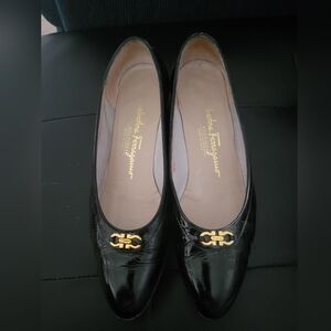 Black Salvatore Ferragamo Kitten Heels